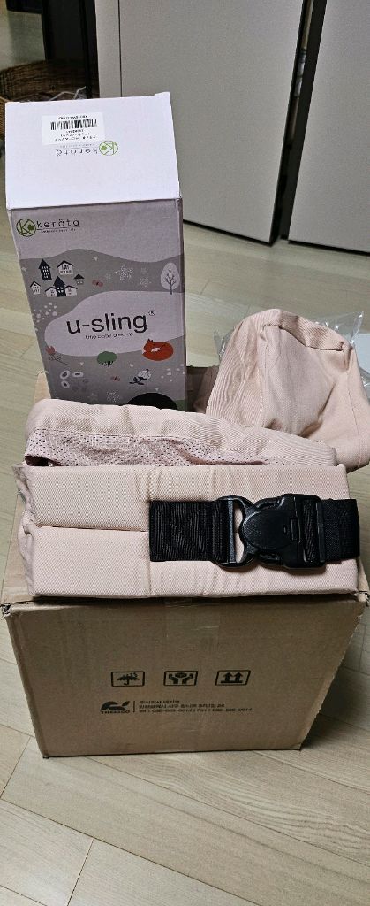 (새상품)케라타 메쉬형 슬링 아기띠 신생아 포대기 사쿠라 핑크,벨블루,그레이,민트 이미지