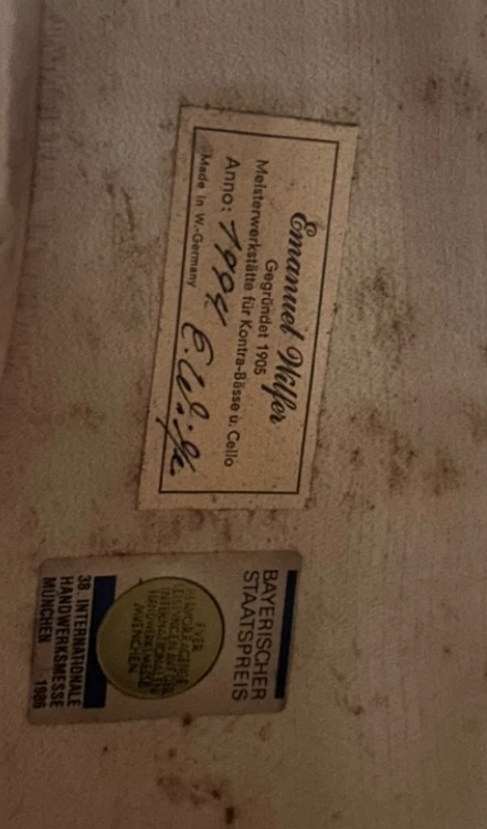 독일제 빌퍼 사자머리 콘트라베이스 더블베이스 이미지