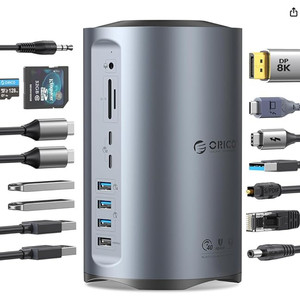 오리코 썬더볼트 USB 허브 멀티 포트 도킹 스테이션 새제품 노트북 맥북 파워 스테이션 ORICO TB3-Y 이미지