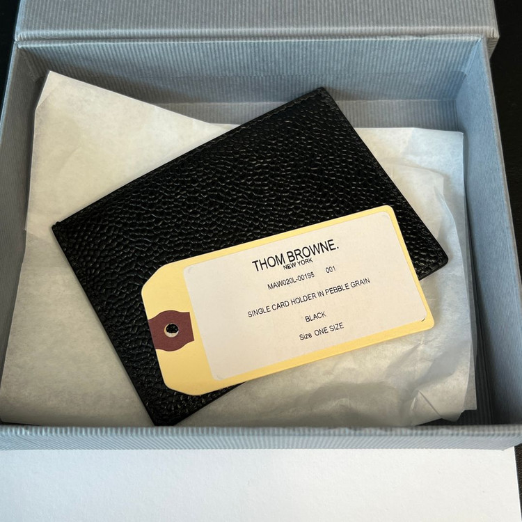 톰브라운 삼선 페블 그레인 레더 카드 홀더 카드지갑 새제품 팝니다. Thom Browne MAW020L-00198 이미지