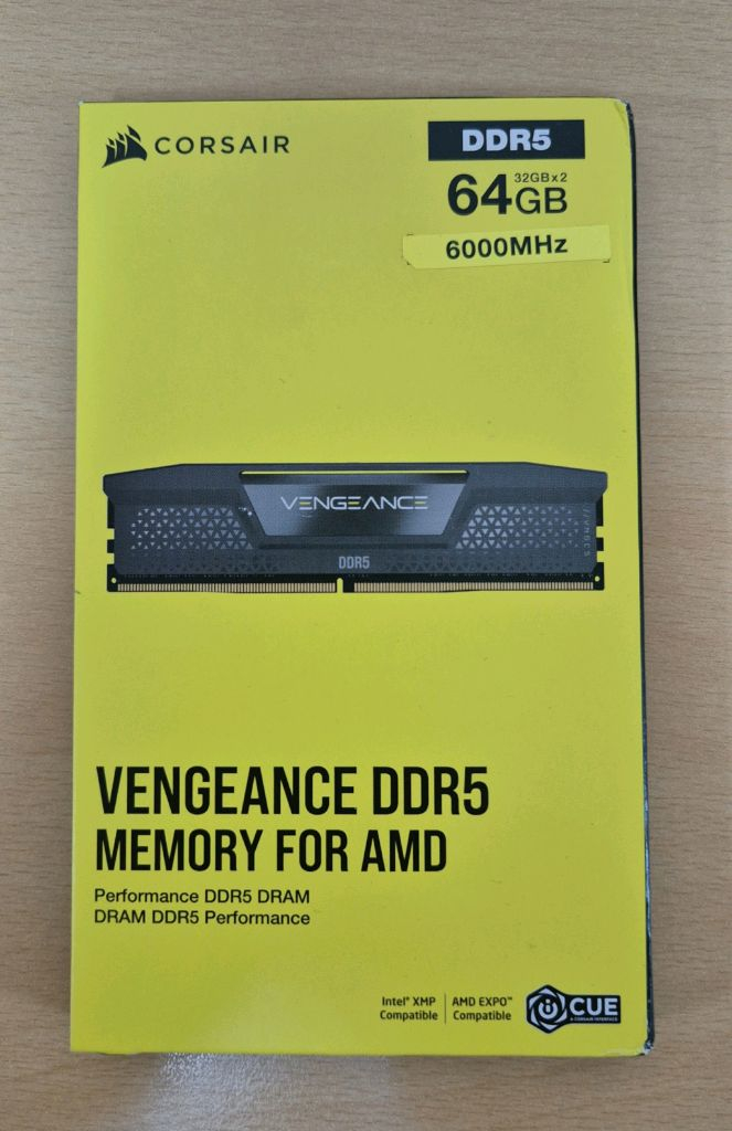 미개봉) 커세어 DDR5 64GB ( 32GB x2) 6000MHz CL30 램 새제품 이미지