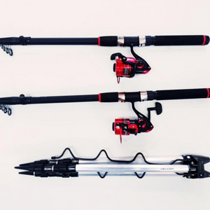 원투낚시대3.6m2대+5000번릴2대+릴줄+받침대 이미지