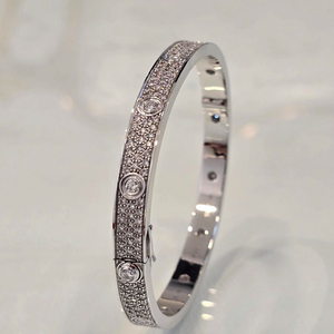 18k 화이트골드 랩다이아몬드 러브팔찌 풀파베 17호 이미지