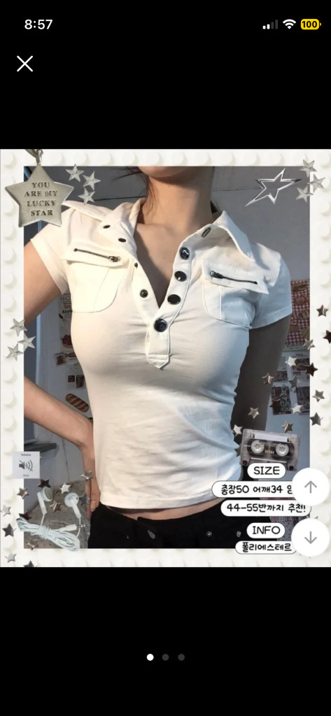 거의새거)에이블리 카라 포켓 지퍼티 반팔티셔츠 보헤미안서울 미스치프 쓰리타임즈 에이블리 지그재그 이미지