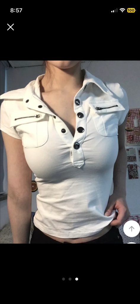 거의새거)에이블리 카라 포켓 지퍼티 반팔티셔츠 보헤미안서울 미스치프 쓰리타임즈 에이블리 지그재그 이미지