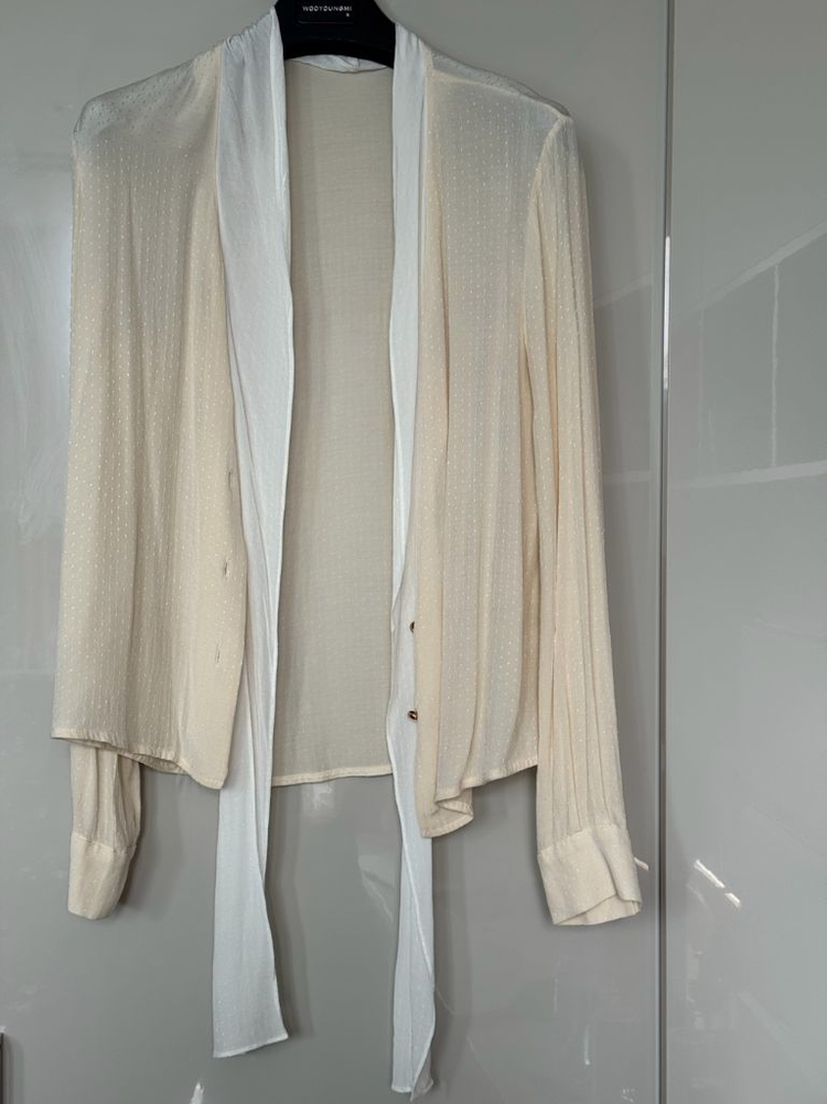 마인 엠브로이더리 타이 블라우스 55사이즈 이미지