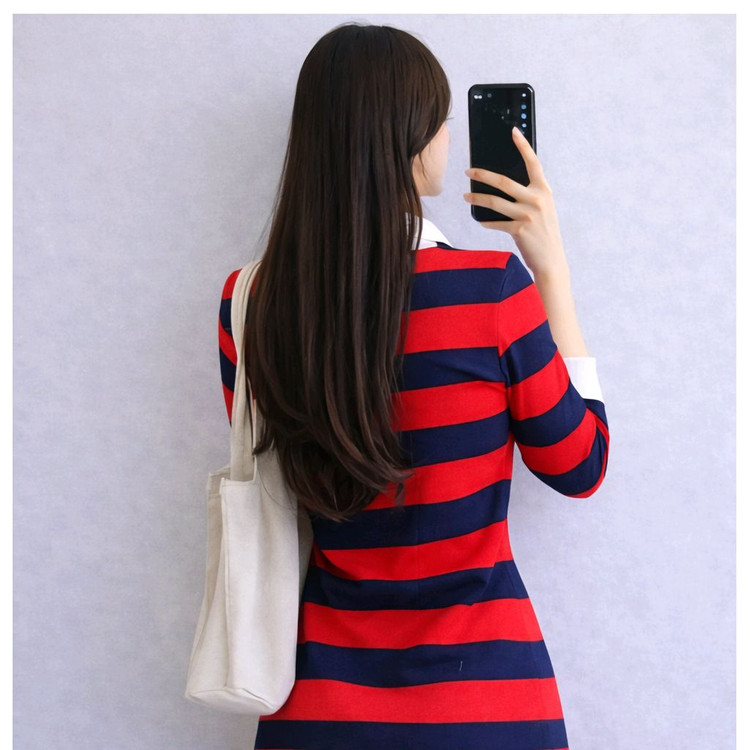 Y2K 타미힐피거클래식Tommy Hilfiger스트라이프 카라 원피스 이미지