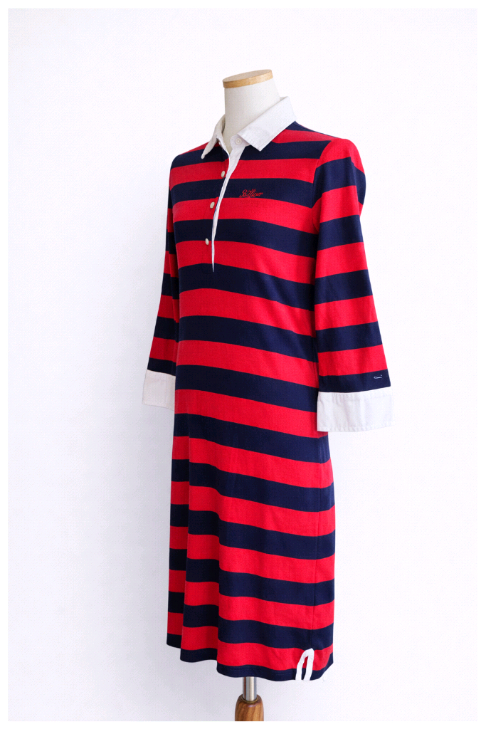 Y2K 타미힐피거클래식Tommy Hilfiger스트라이프 카라 원피스 이미지