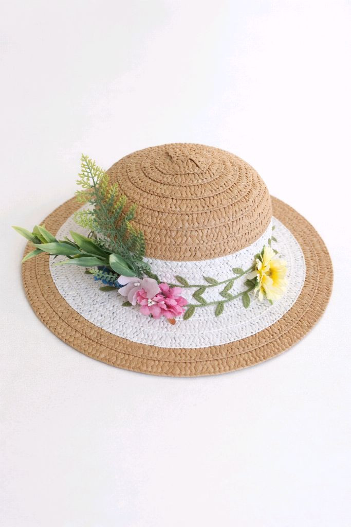 여아 플라워 챙 밀짚모자 (거의새상품) 이미지