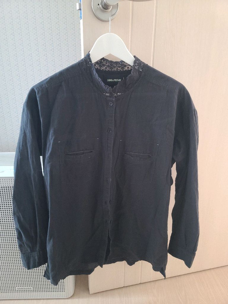 ZADIG&VOLTAIRE 쟈딕앤볼테르 봄여름 레이스 셔츠 블라우스 XS 블랙 자딕 이미지