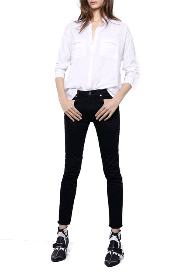 ZADIG&VOLTAIRE 쟈딕앤볼테르 봄여름 레이스 셔츠 블라우스 XS 블랙 자딕 이미지