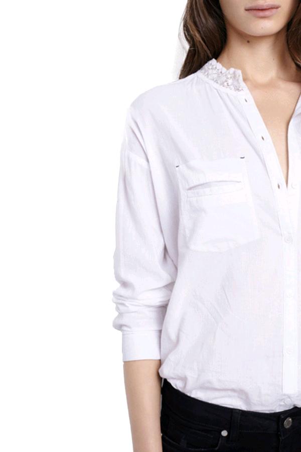 ZADIG&VOLTAIRE 쟈딕앤볼테르 봄여름 레이스 셔츠 블라우스 XS 블랙 자딕 이미지