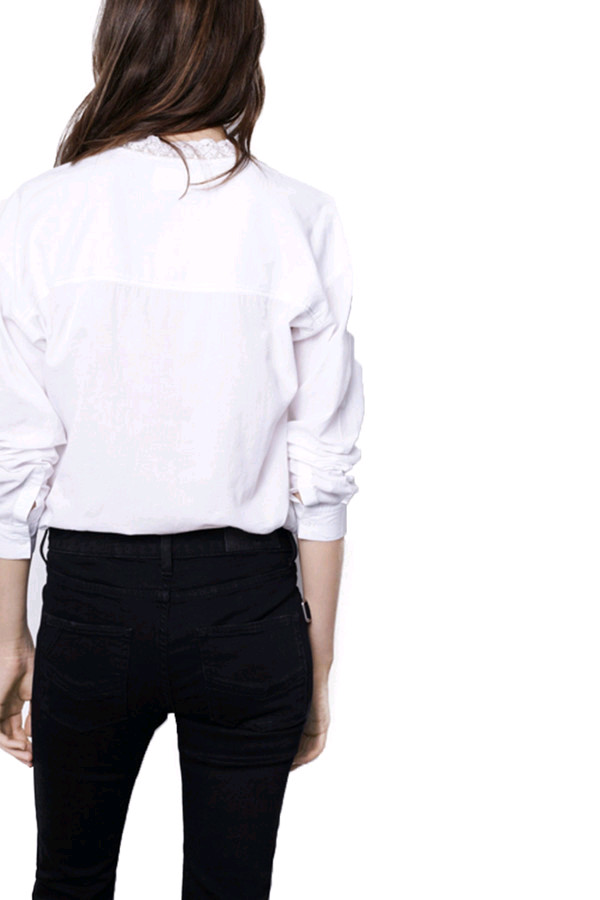 ZADIG&VOLTAIRE 쟈딕앤볼테르 봄여름 레이스 셔츠 블라우스 XS 블랙 자딕 이미지