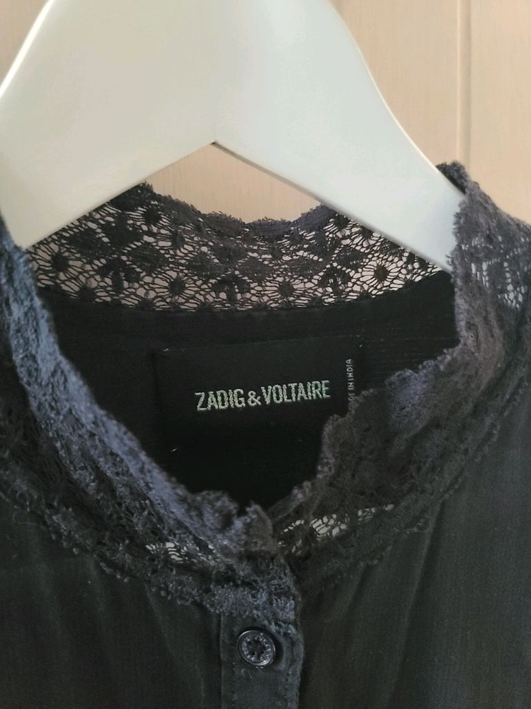 ZADIG&VOLTAIRE 쟈딕앤볼테르 봄여름 레이스 셔츠 블라우스 XS 블랙 자딕 이미지