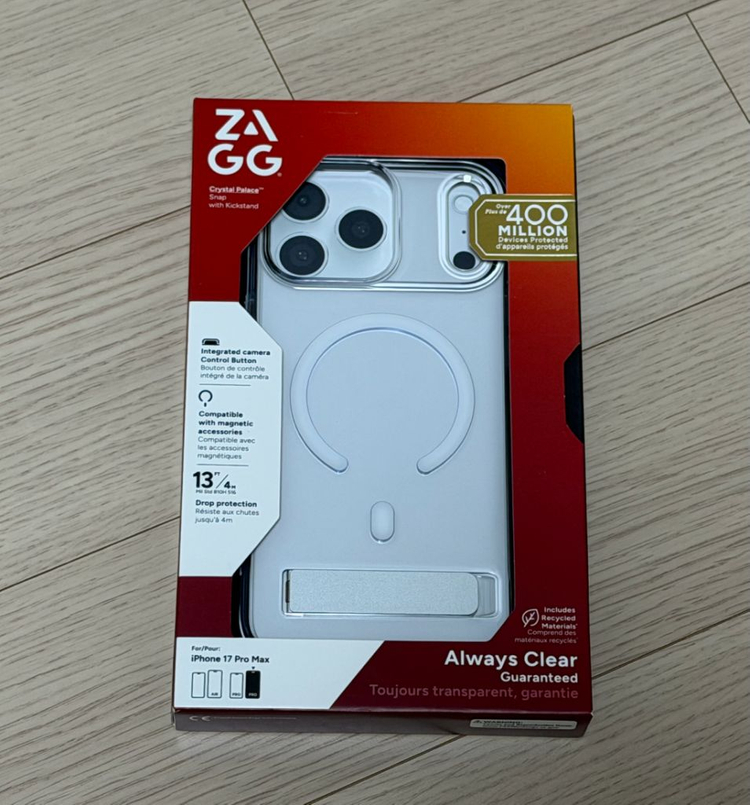 아이폰17프로맥스 재그 크리스탈(스탠드) 투명케이스 이미지
