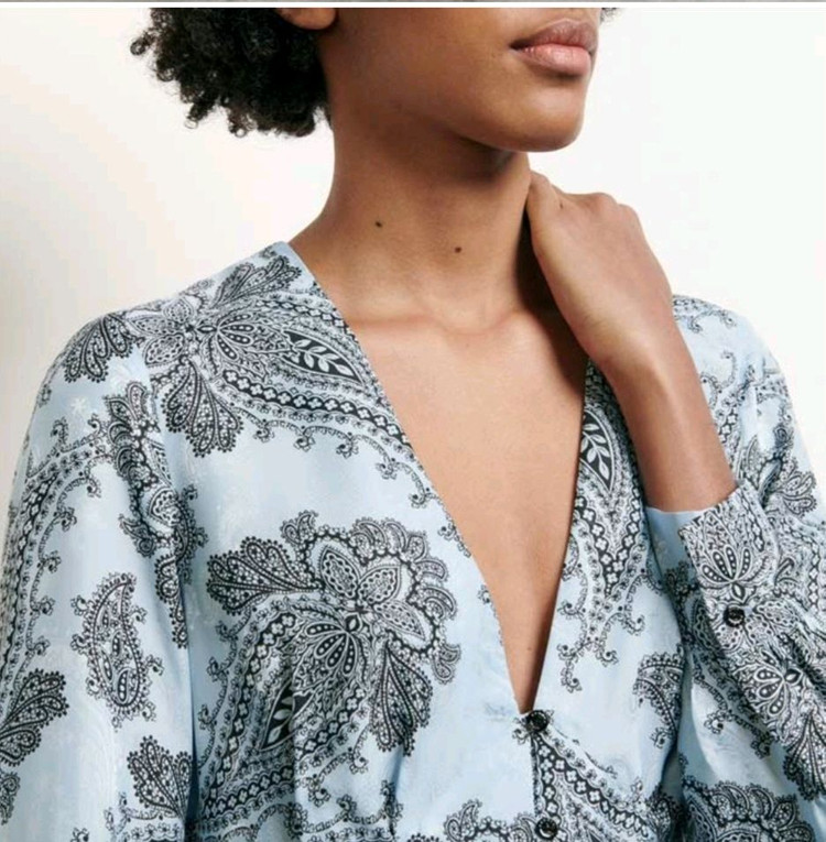 산드로 페이즐리 실크블렌드 원피스 36사이즈(새상품) 이미지