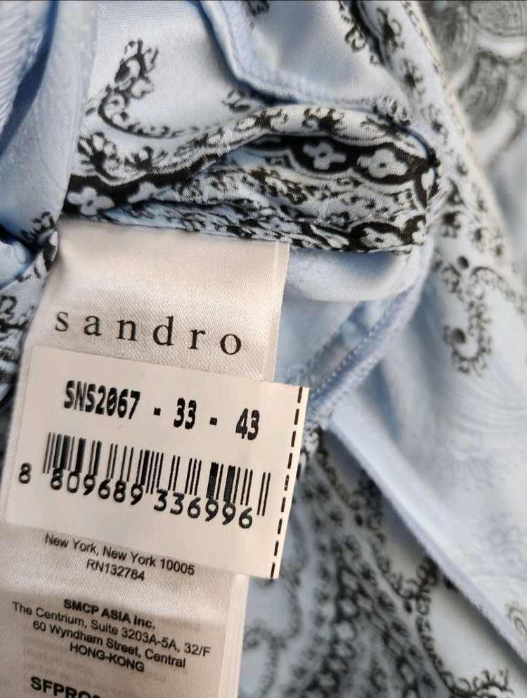 산드로 페이즐리 실크블렌드 원피스 36사이즈(새상품) 이미지