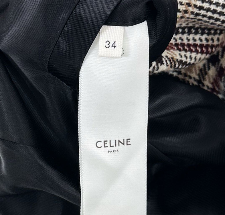 [34] CELINE 셀린느 여성 프린스 오브 케일 체크 울 트렌치 코트 이미지