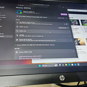 HP모니터 E240 24인치 2대 카멜 듀얼 모니터암별도 이미지