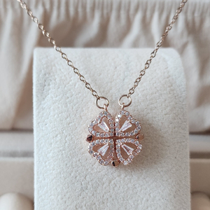 변신목걸이 로골 써지컬목걸이 네잎클로버 큐빅목걸이 (새상품) 이미지