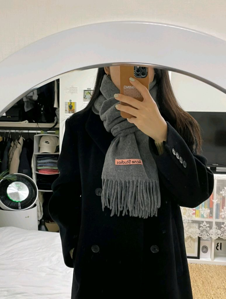 아크네 스튜디오캐나다 뉴 오버사이즈 울 머플러 목도리 그레이멜란지 이미지