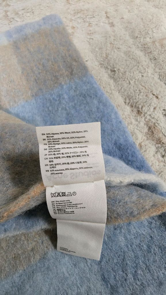 아크네 스튜디오 모헤어 파스텔 블루 베이지 머플러 목도리 이미지