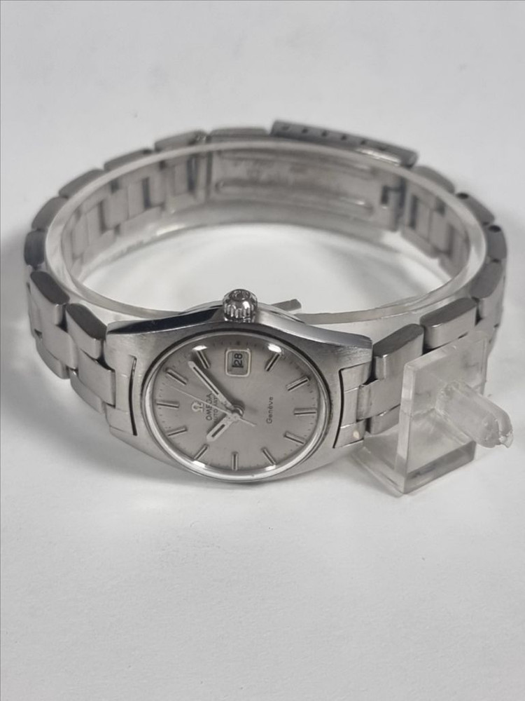 오메가 여성용 정품 빈티지 26mm 은장 시계 OMEG 이미지