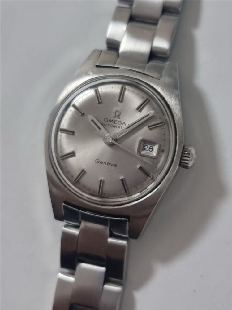 오메가 여성용 정품 빈티지 26mm 은장 시계 OMEG 이미지