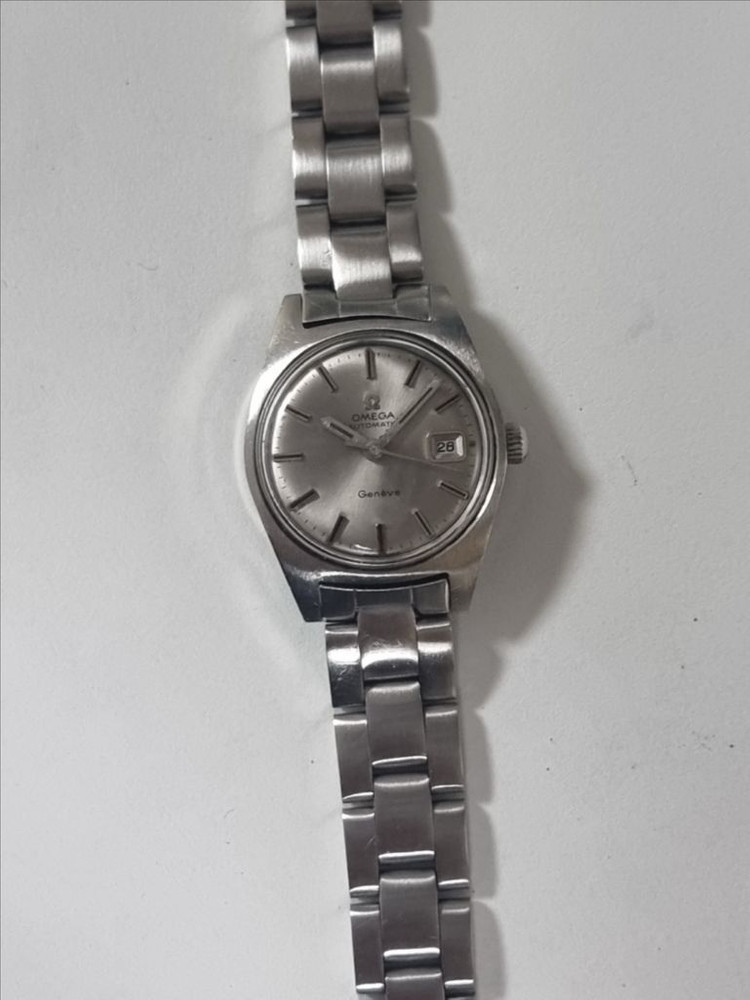 오메가 여성용 정품 빈티지 26mm 은장 시계 OMEG 이미지