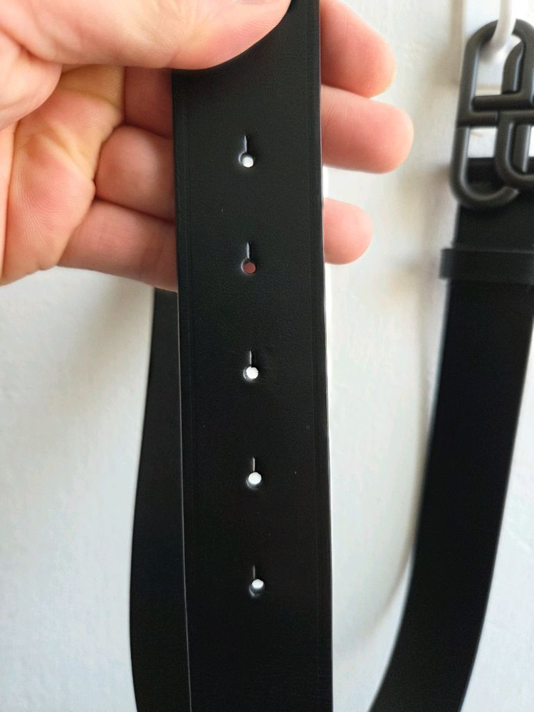 (새제품급)발렌시아가 BB로고 벨트 검정 90사이즈 이미지