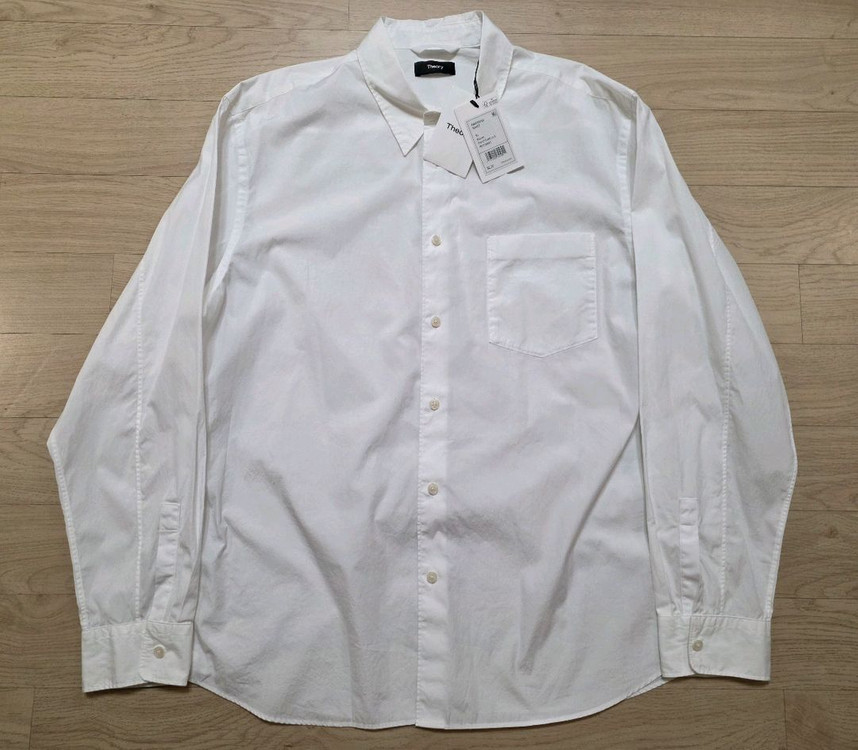 띠어리 플루이드 코튼 위켄드 셔츠 XL 105-107 정가 40만원 화이트 이미지