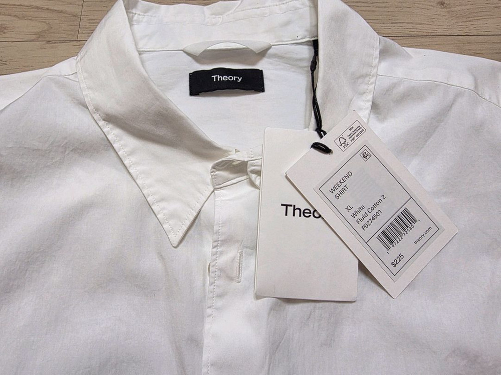 띠어리 플루이드 코튼 위켄드 셔츠 XL 105-107 정가 40만원 화이트 이미지