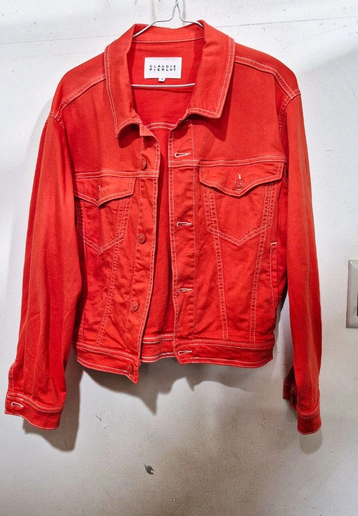끌로디피에로 CLAUDIE PIERLOT 레드 데님 자켓 이미지