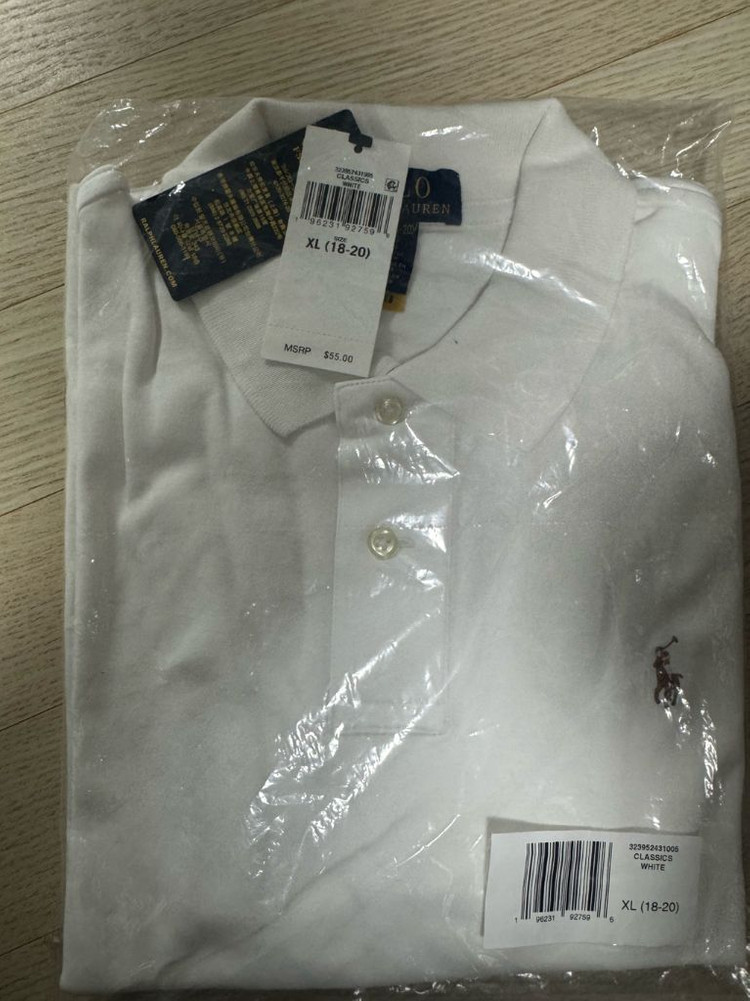 (새상품 정품)폴로 랄프로렌 보이즈 카라티 화이트XL 이미지
