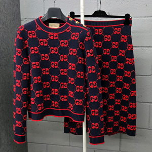 백화점판 / 구찌 GG 자카드 부클레 금장 니트 스커트 셋업 여성S 이미지