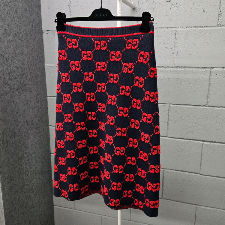 백화점판 / 구찌 GG 자카드 부클레 금장 니트 스커트 셋업 여성S 이미지