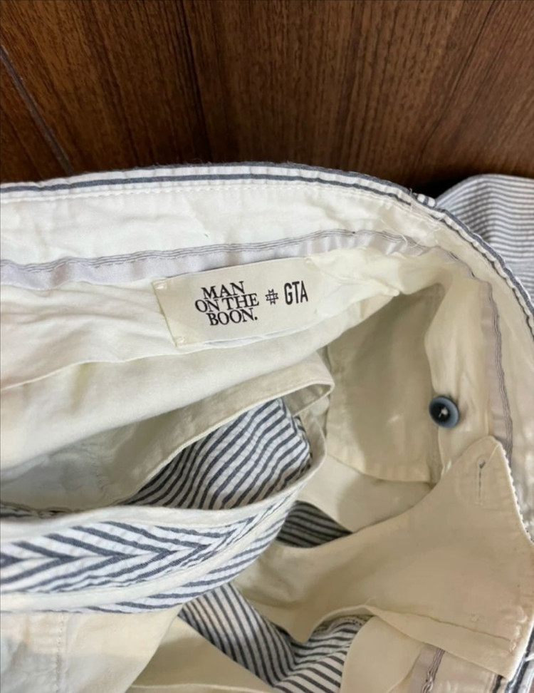 MAN ON THE BOON 맨온더분 스트라이프 면바지 이미지