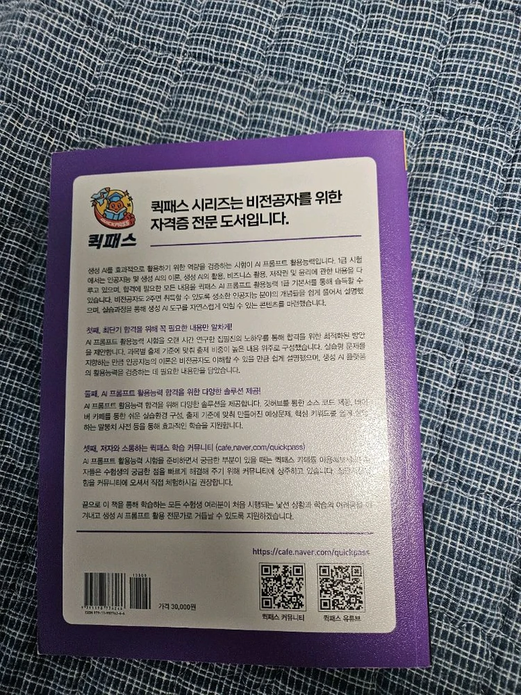 AI 프롬프트 활용능력 1급 퀵패스 문제집 이미지