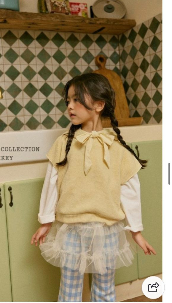 미라이키 면니트 후드조끼 새상품 (7-9세) 이미지