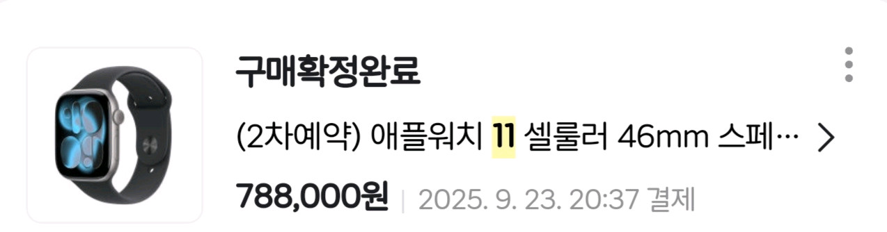 애플워치11 46mm 스페이스그레이 셀룰러(거의 새것) 이미지