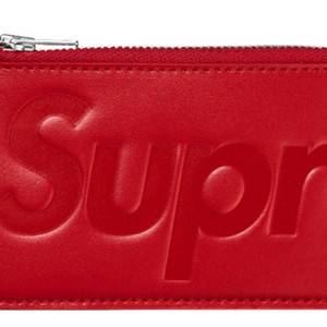 슈프림 레더 카드 홀더 레드 이미지