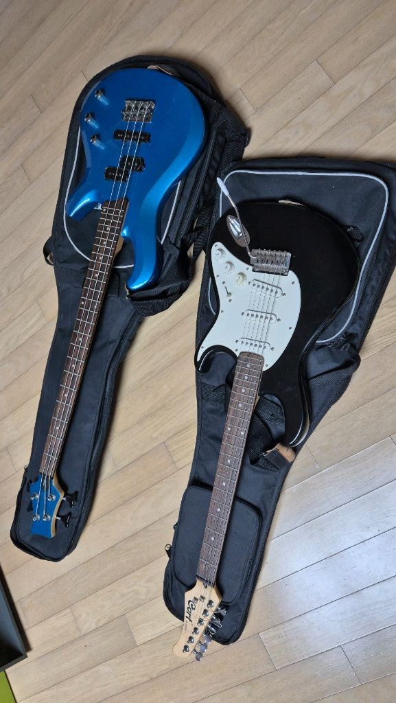 입문용 데임 베이스 기타 & 콜트 일렉 기타 이미지