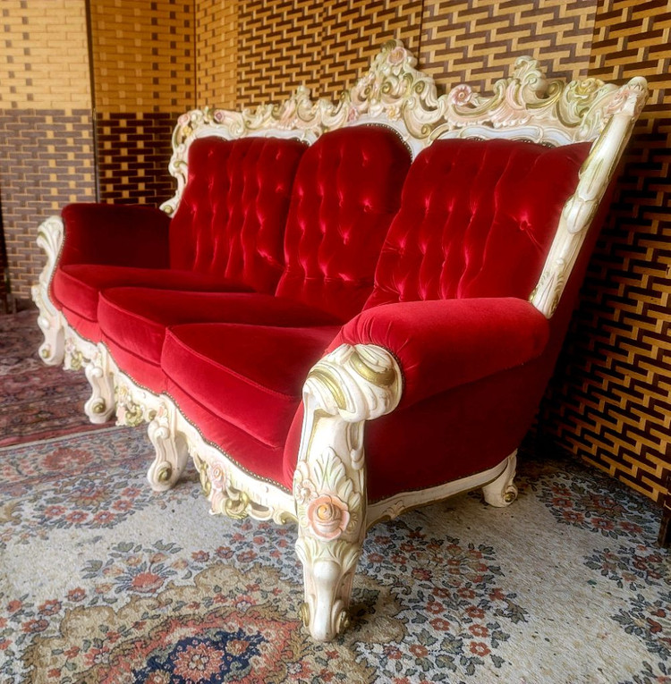 *소파맨*수입엔틱*벨벳*3인용 소파. 이미지