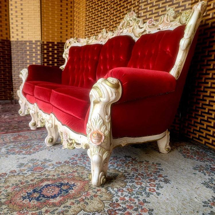 *소파맨*수입엔틱*벨벳*3인용 소파. 이미지