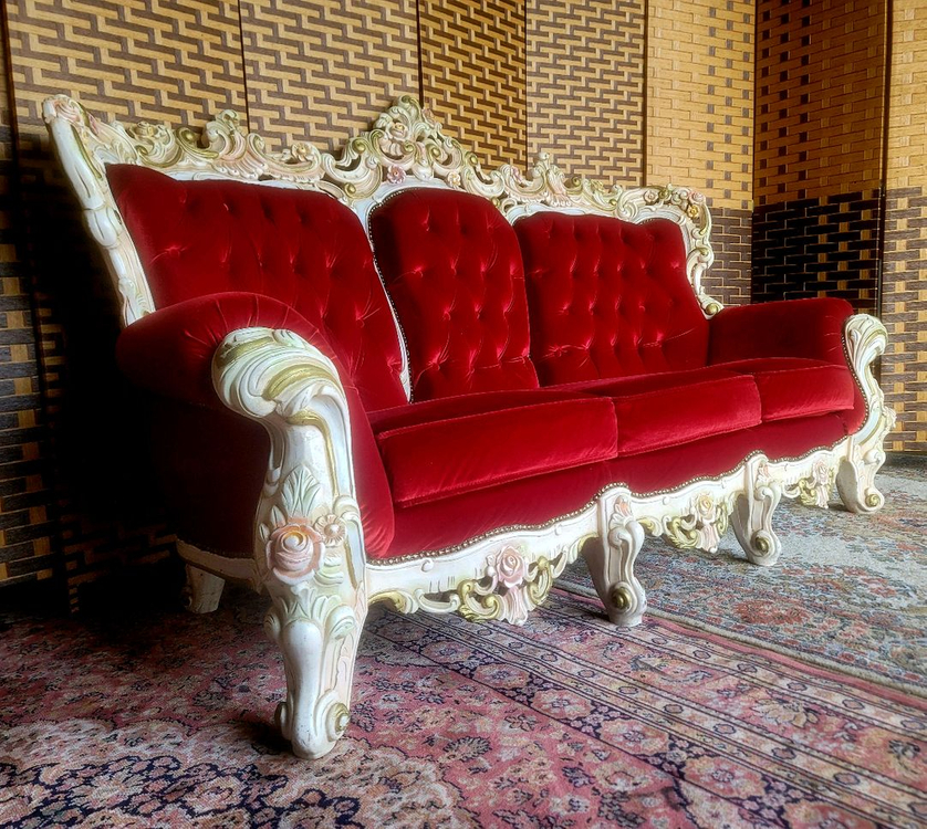 *소파맨*수입엔틱*벨벳*3인용 소파. 이미지