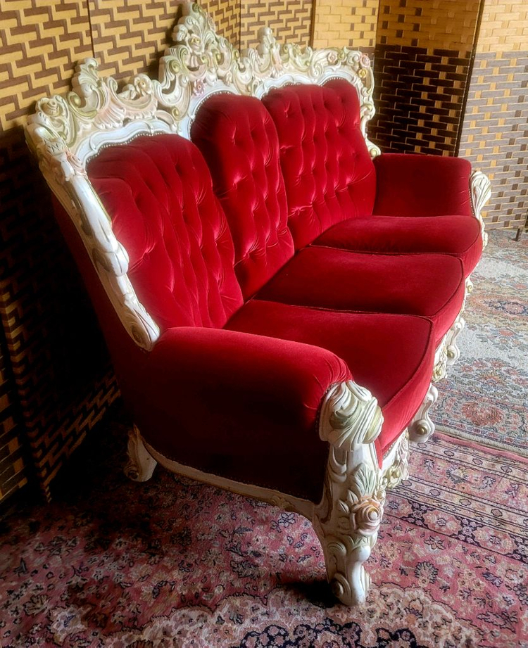 *소파맨*수입엔틱*벨벳*3인용 소파. 이미지