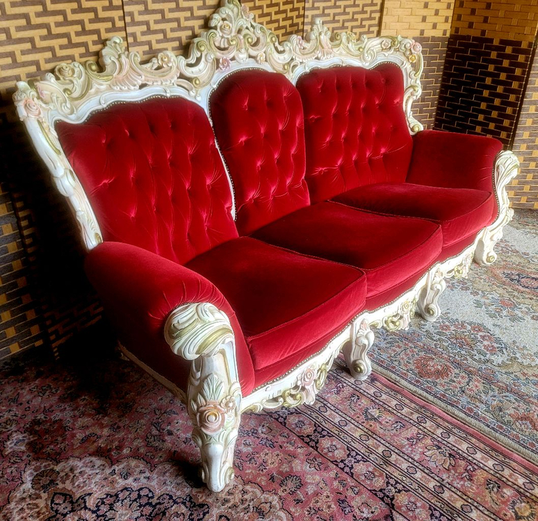 *소파맨*수입엔틱*벨벳*3인용 소파. 이미지