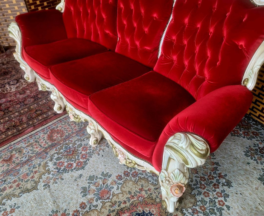 *소파맨*수입엔틱*벨벳*3인용 소파. 이미지