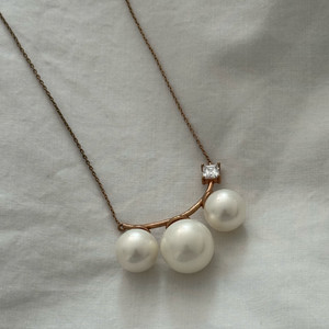 진주 로즈골드톤 목걸이 이미지