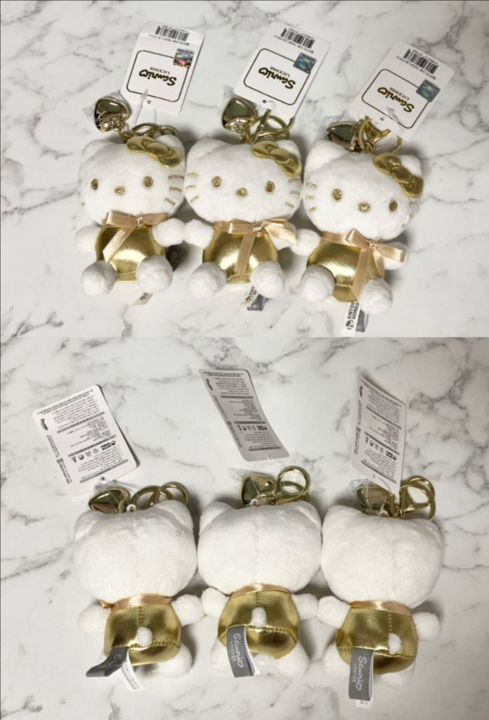 산리오 헬로키티 골드하트 키링 새상품 이미지